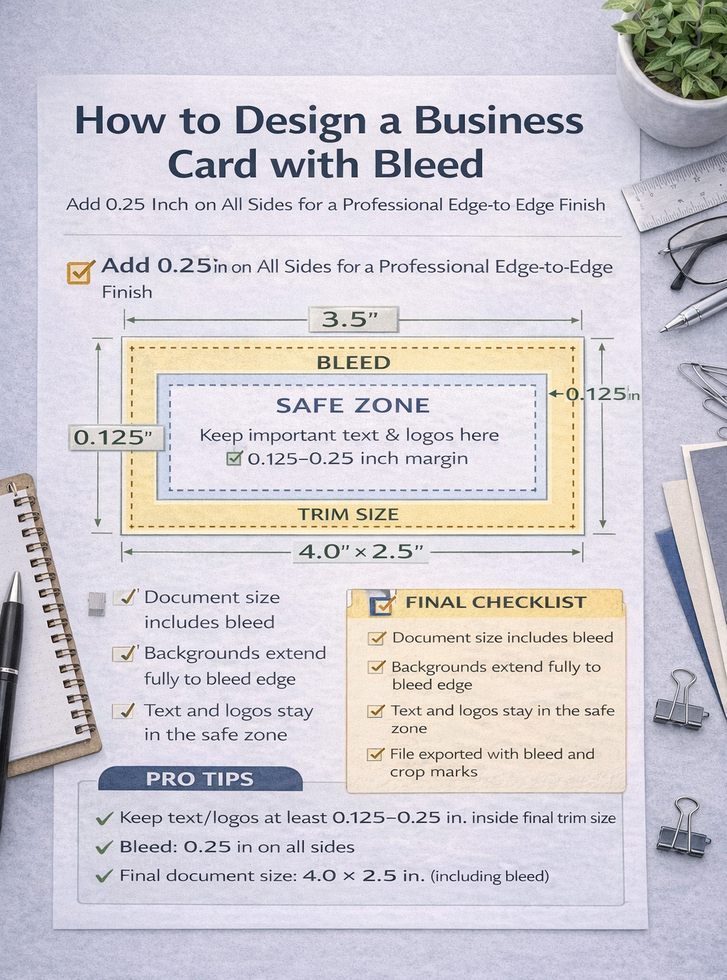 Design tips for setting up bleeds for commercial printer