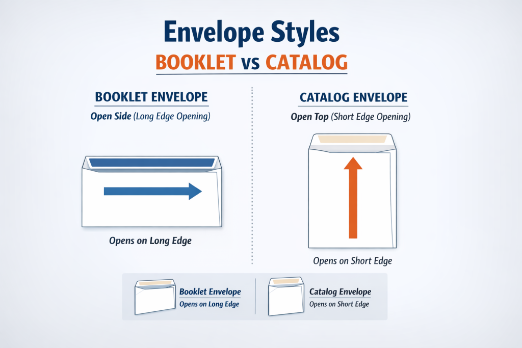 Envelope Styles Explained: Open Side vs Open Top, Booklet vs Catalog