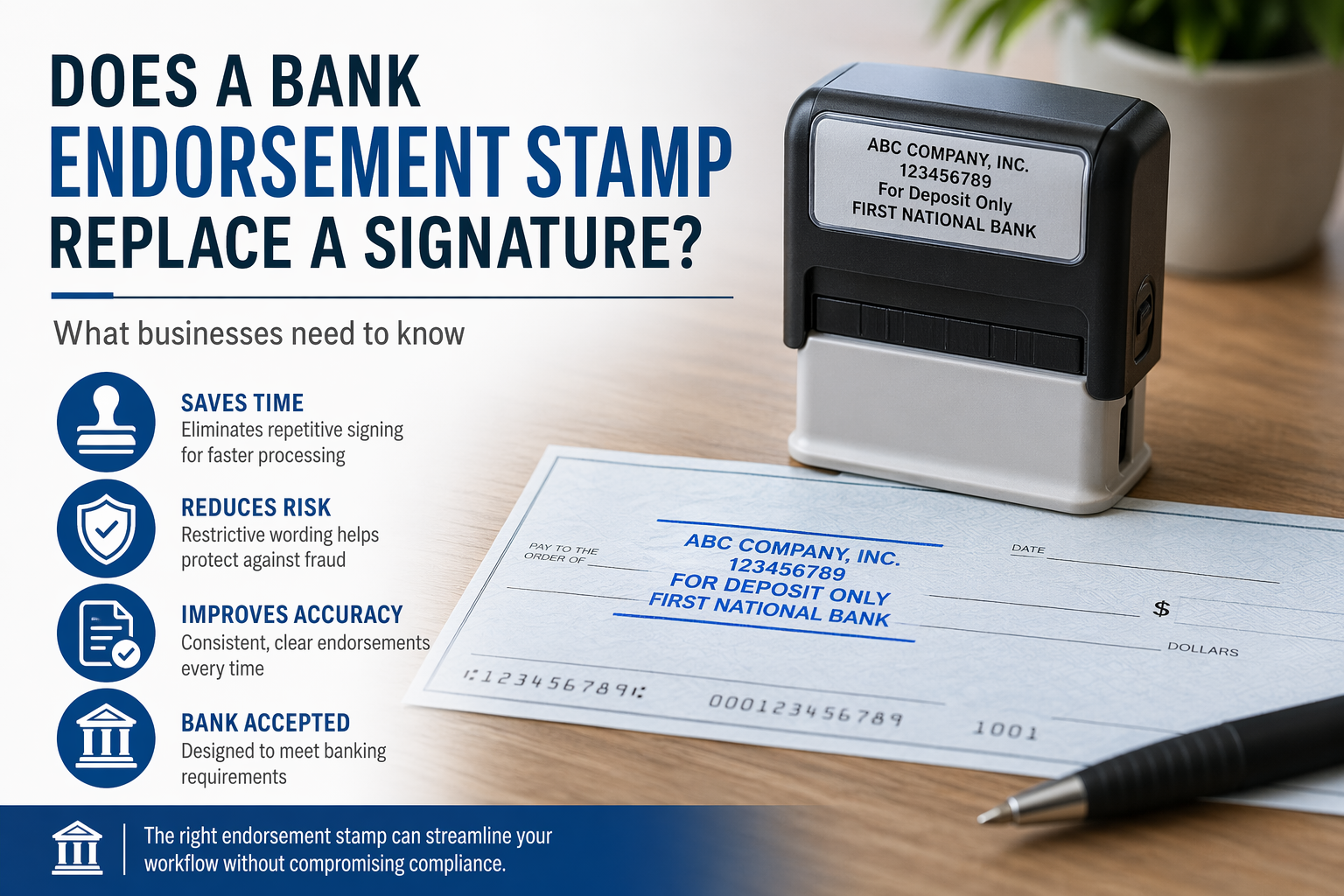 Does a Bank Endorsement Stamp Replace a Signature? - Printing Blog ...